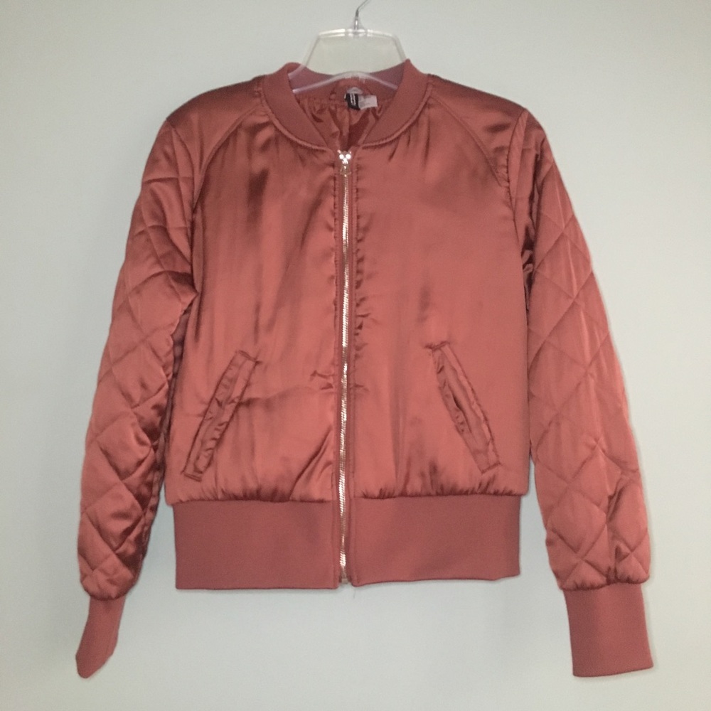 H&M Silky Rose Bomber Jacket